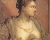 Portrait of a Woman Revealing her Breasts - 雅格布·罗布斯提·丁托列托